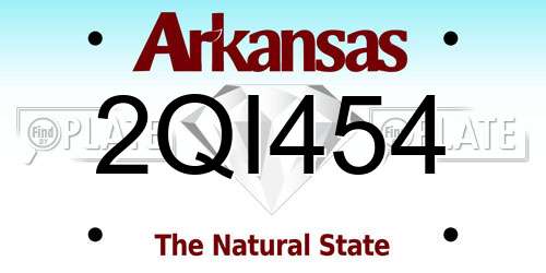 2QI454 Arkansas License Plate