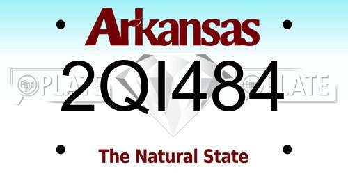 2QI484 Arkansas License Plate