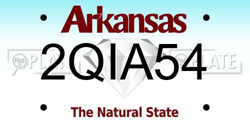2QIA54 Arkansas License Plate