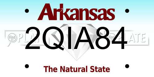 2QIA84 Arkansas License Plate