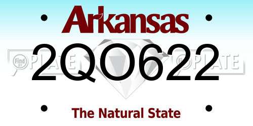 2QO622 Arkansas License Plate