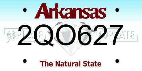 2QO627 Arkansas License Plate