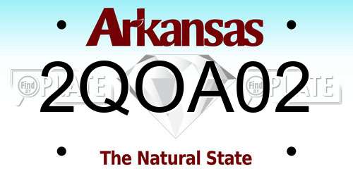 2QOA02 Arkansas License Plate
