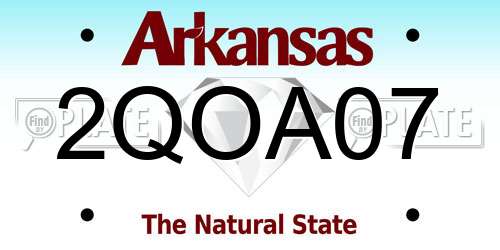 2QOA07 Arkansas License Plate