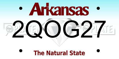 2QOG27 Arkansas License Plate