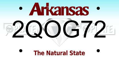 2QOG72 Arkansas License Plate
