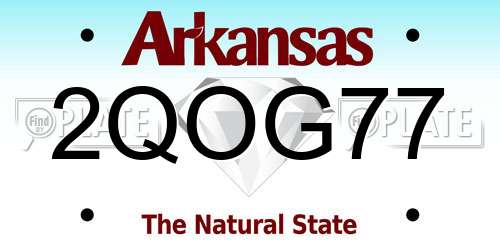 2QOG77 Arkansas License Plate