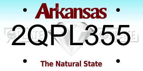 2QPL355 Arkansas License Plate