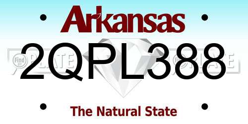 2QPL388 Arkansas License Plate
