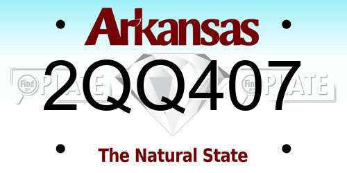 2QQ407 Arkansas License Plate