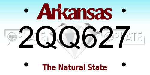 2QQ627 Arkansas License Plate