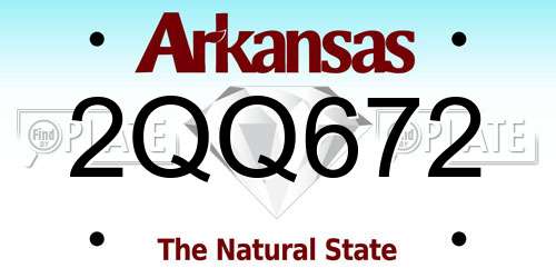 2QQ672 Arkansas License Plate