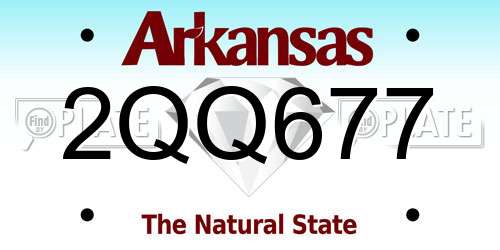 2QQ677 Arkansas License Plate