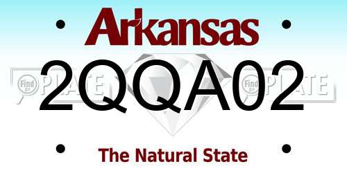 2QQA02 Arkansas License Plate