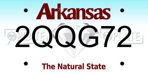 2QQG72 Arkansas License Plate