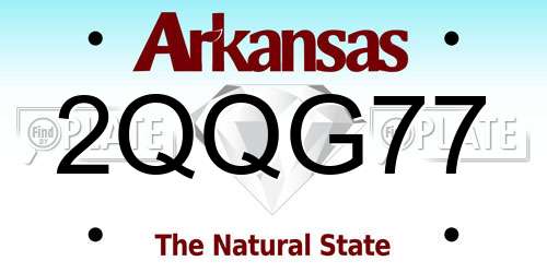 2QQG77 Arkansas License Plate