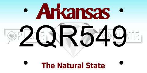 2QR549 Arkansas License Plate