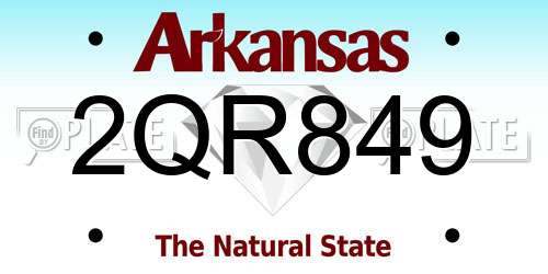2QR849 Arkansas License Plate