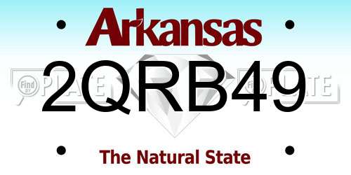 2QRB49 Arkansas License Plate
