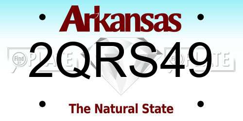 2QRS49 Arkansas License Plate