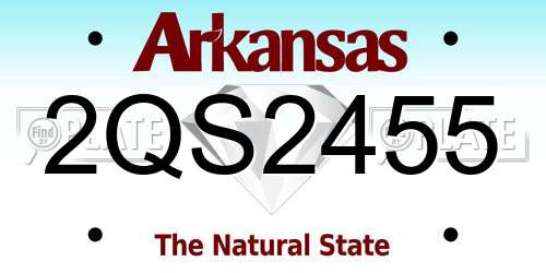 2QS2455 Arkansas License Plate