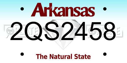 2QS2458 Arkansas License Plate