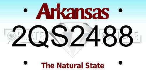 2QS2488 Arkansas License Plate