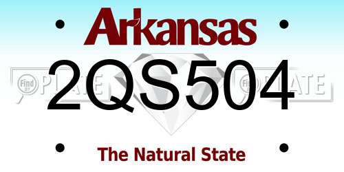 2QS504 Arkansas License Plate