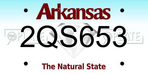 2QS653 Arkansas License Plate