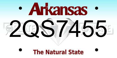 2QS7455 Arkansas License Plate