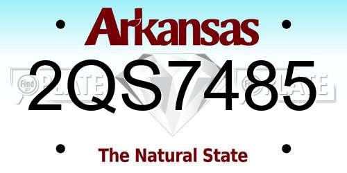 2QS7485 Arkansas License Plate