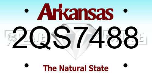 2QS7488 Arkansas License Plate