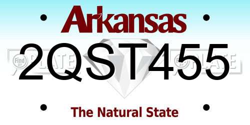 2QST455 Arkansas License Plate