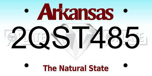 2QST485 Arkansas License Plate
