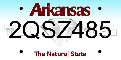 2QSZ485 Arkansas License Plate