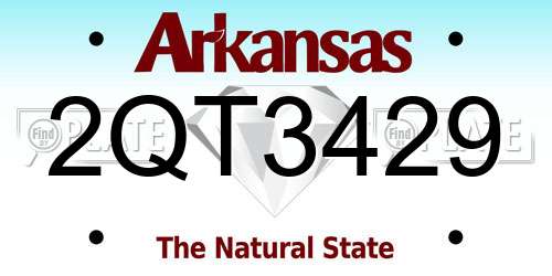 2QT3429 Arkansas License Plate