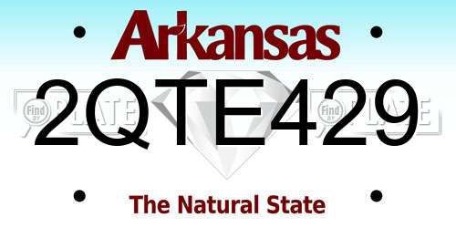 2QTE429 Arkansas License Plate