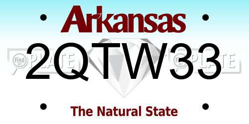 2QTW33 Arkansas License Plate