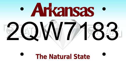 2QW7183 Arkansas License Plate