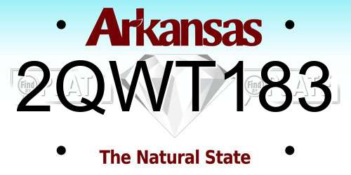 2QWT183 Arkansas License Plate