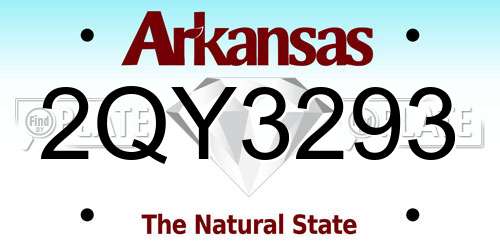 2QY3293 Arkansas License Plate