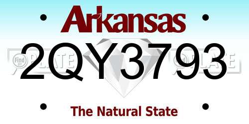 2QY3793 Arkansas License Plate