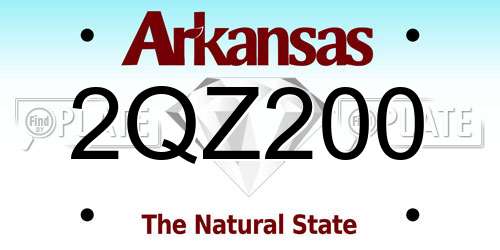 2QZ200 Arkansas License Plate