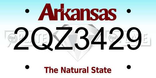 2QZ3429 Arkansas License Plate