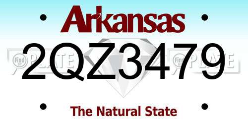 2QZ3479 Arkansas License Plate