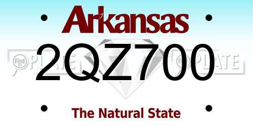 2QZ700 Arkansas License Plate