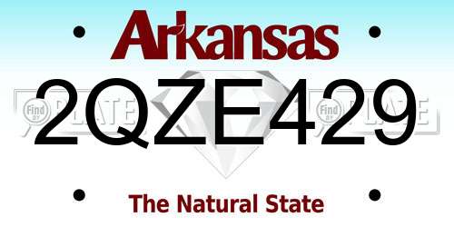 2QZE429 Arkansas License Plate