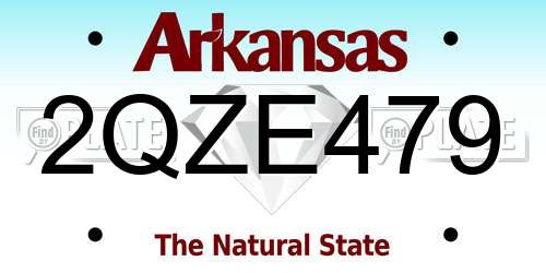 2QZE479 Arkansas License Plate