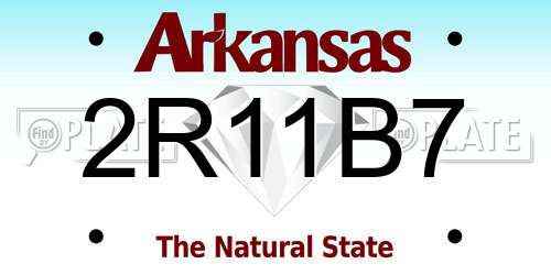 2R11B7 Arkansas License Plate