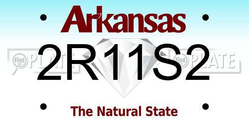 2R11S2 Arkansas License Plate